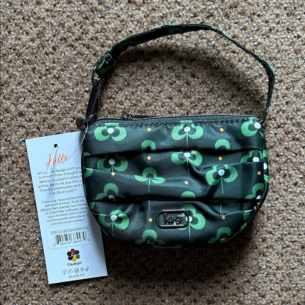 NWT Lug Disco pouch in Geo Shamrock